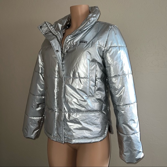 vans silver puffer jacket